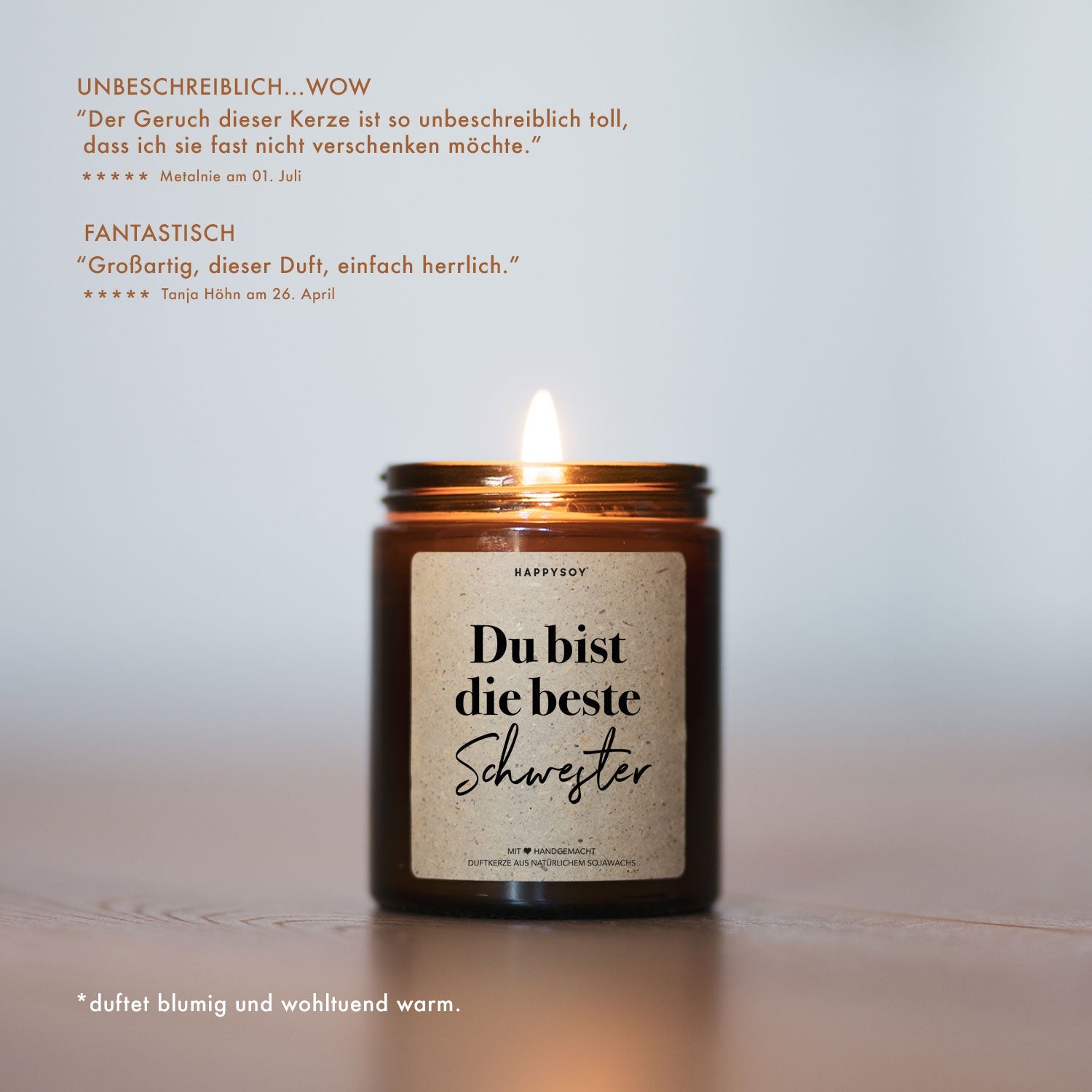 Duftkerze - Du bist die beste Schwester! - Happysoy®