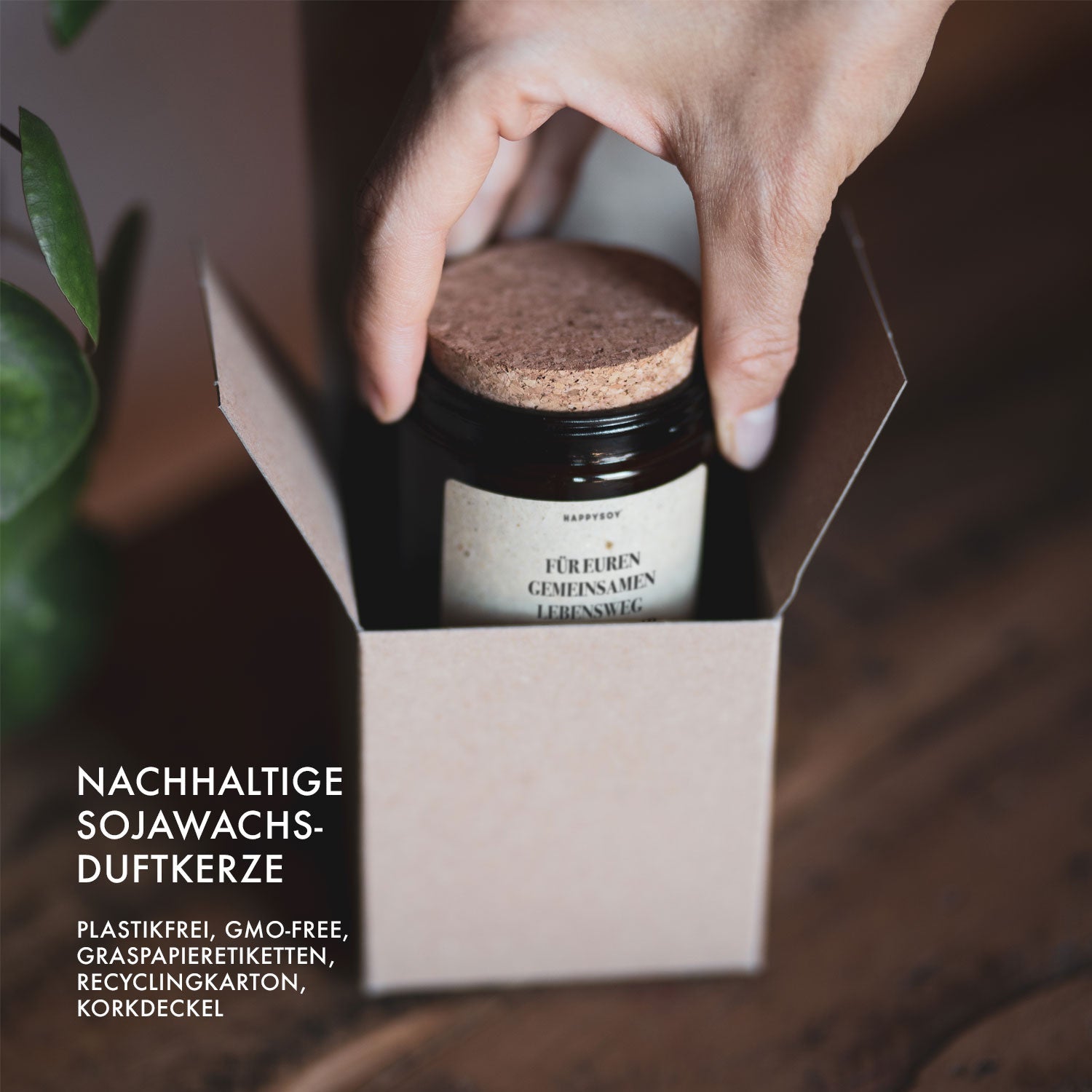 Duftkerze - Für Euren gemeinsamen Lebensweg wünschen wir Euch alles Liebe, Glück und Gesundheit. - Happysoy®