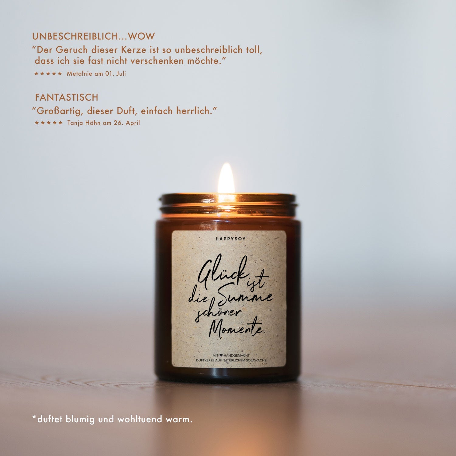 Duftkerze - Glück ist die Summe schöner Momente - Happysoy®