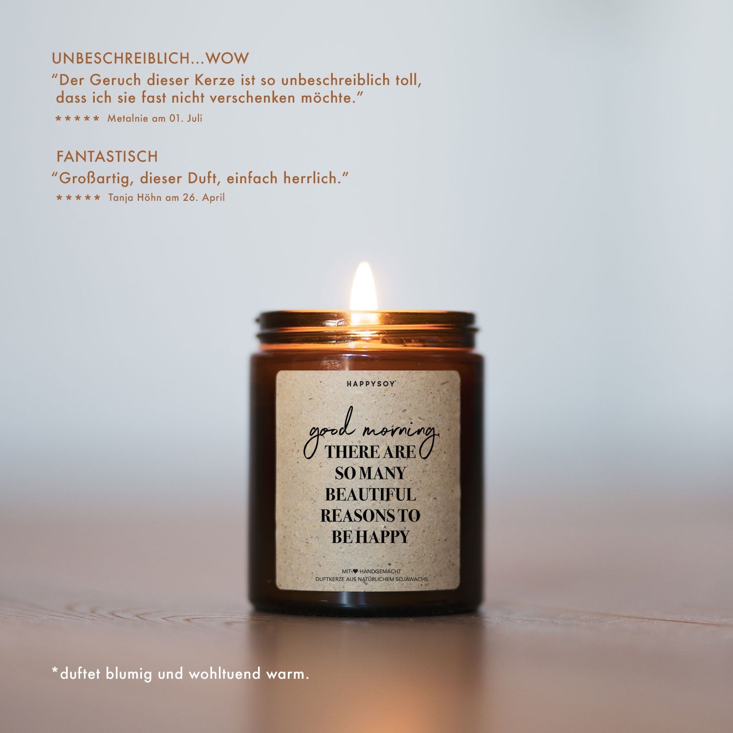 Duftkerze - good morning. There are so many beautiful reasons to be happy - Happysoy®