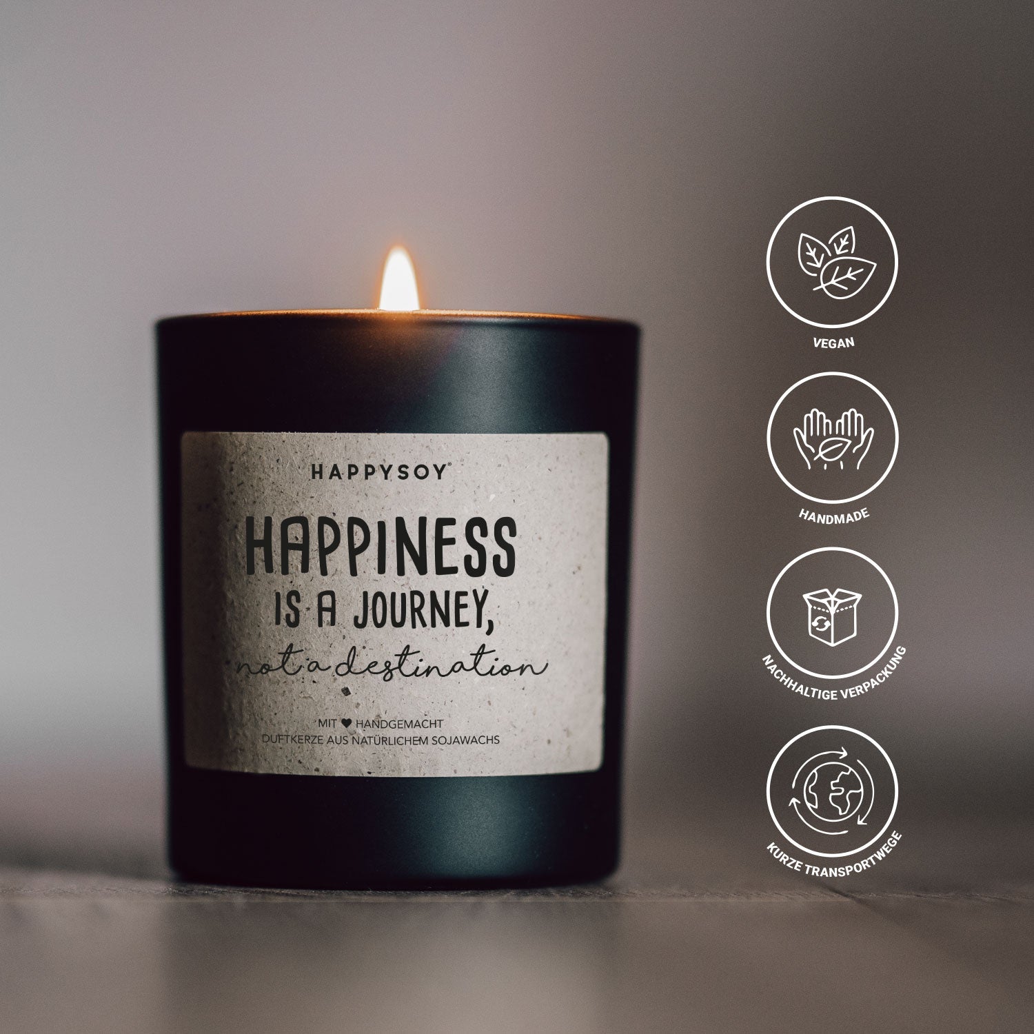 Duftkerze - Happiness is a journey, not a destination - Happysoy®