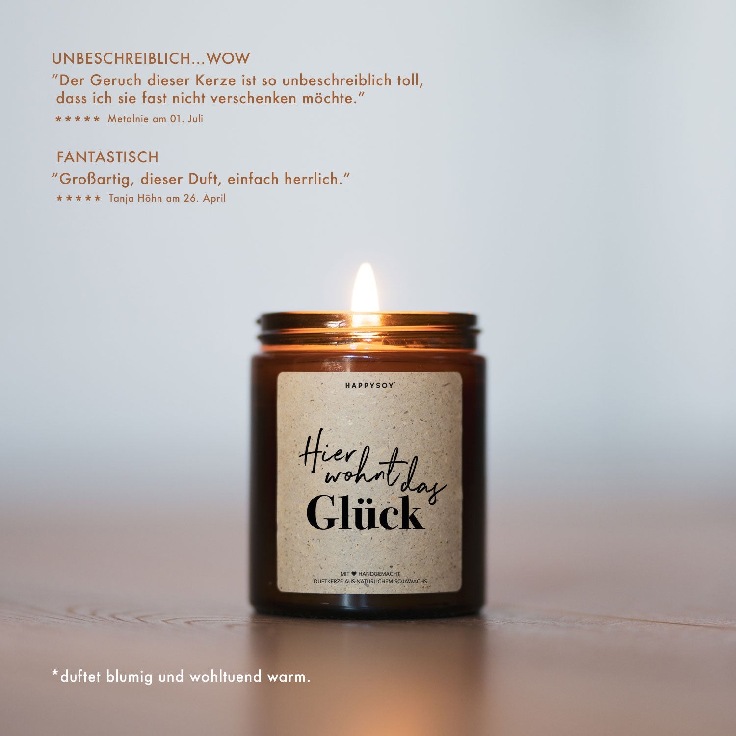 Duftkerze - Hier wohnt das Glück - Happysoy®