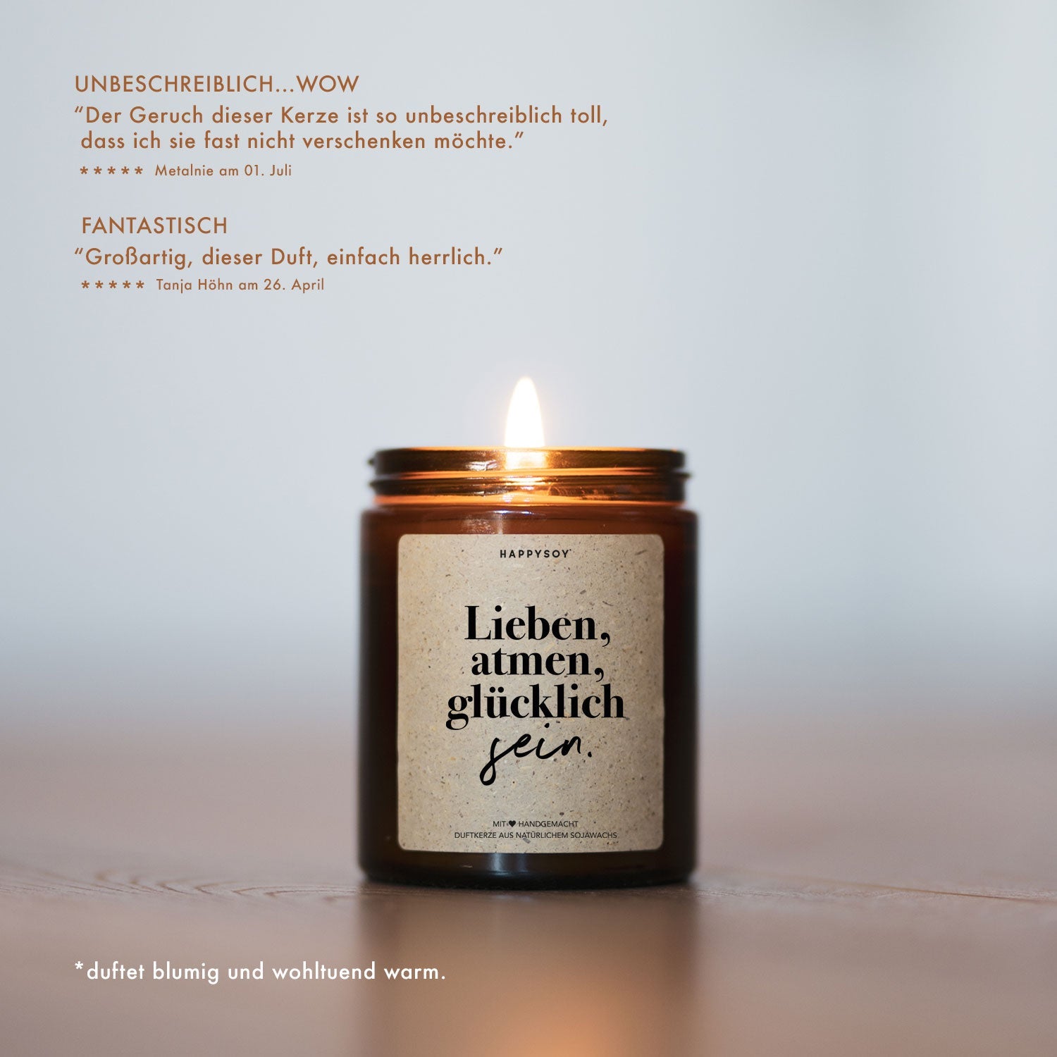 Duftkerze - Lieben, atmen, glücklich sein! - Happysoy®