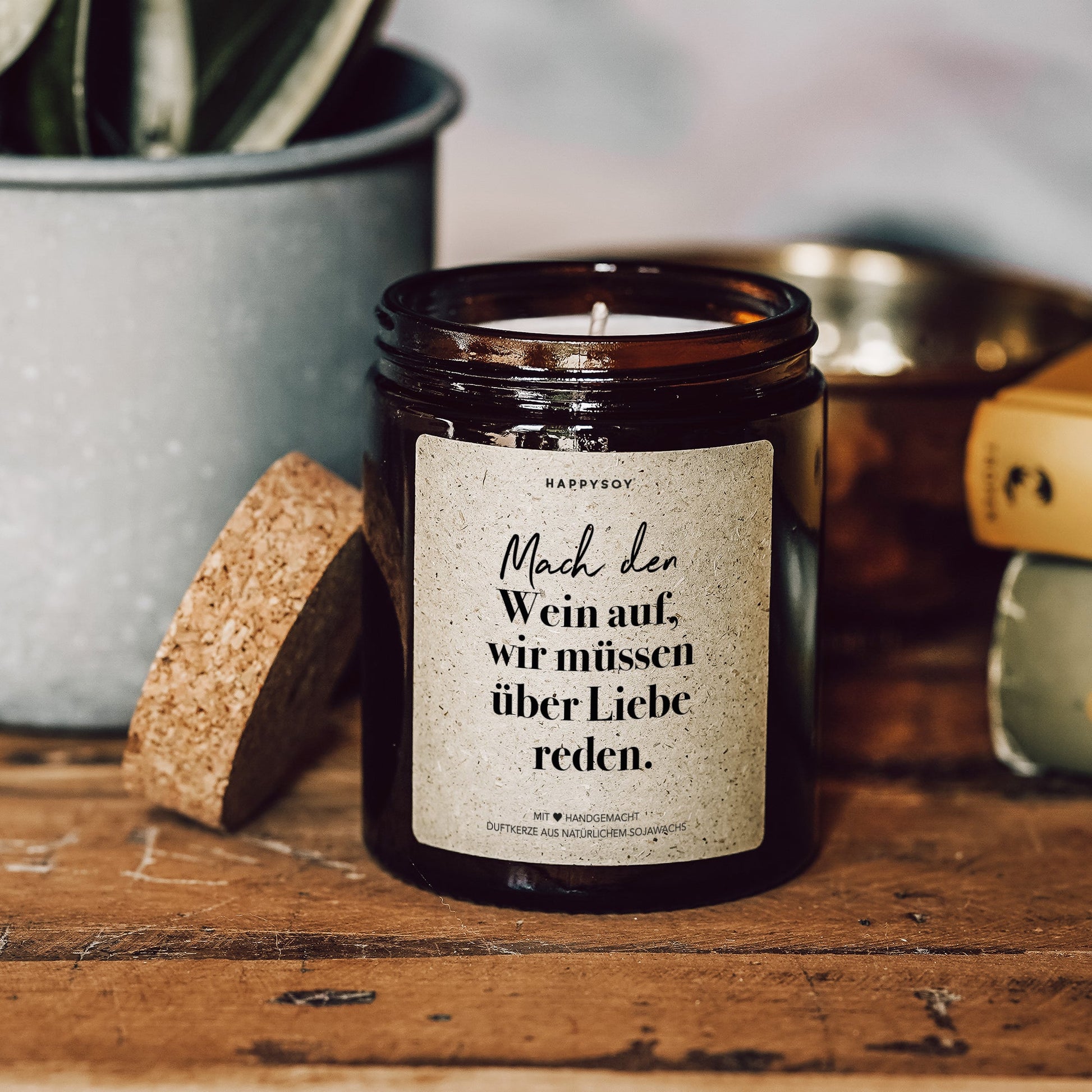 Duftkerze - Mach den Wein auf, wir müssen über die Liebe reden - Happysoy®