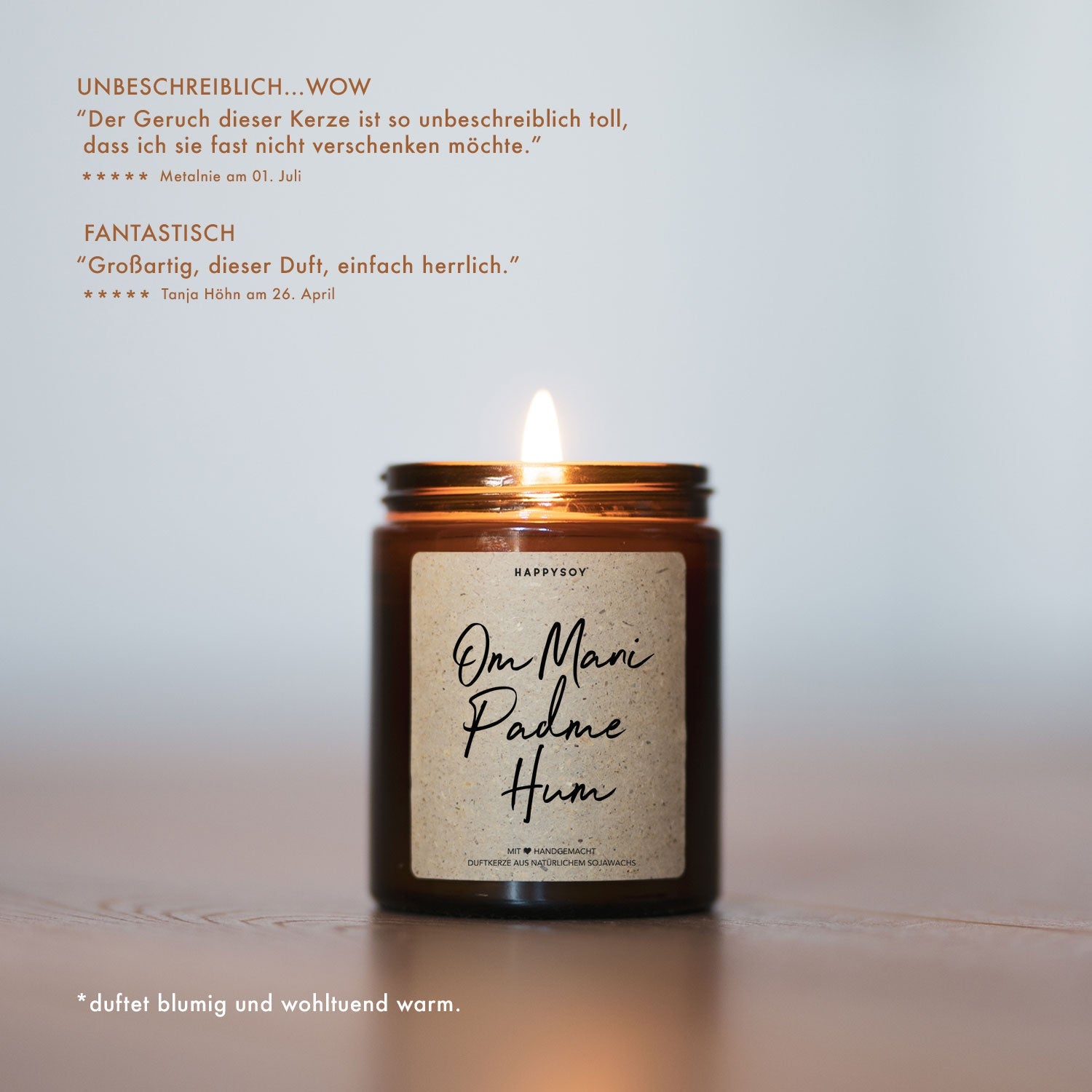 Duftkerze - Om Mani Padme Hum - Happysoy®