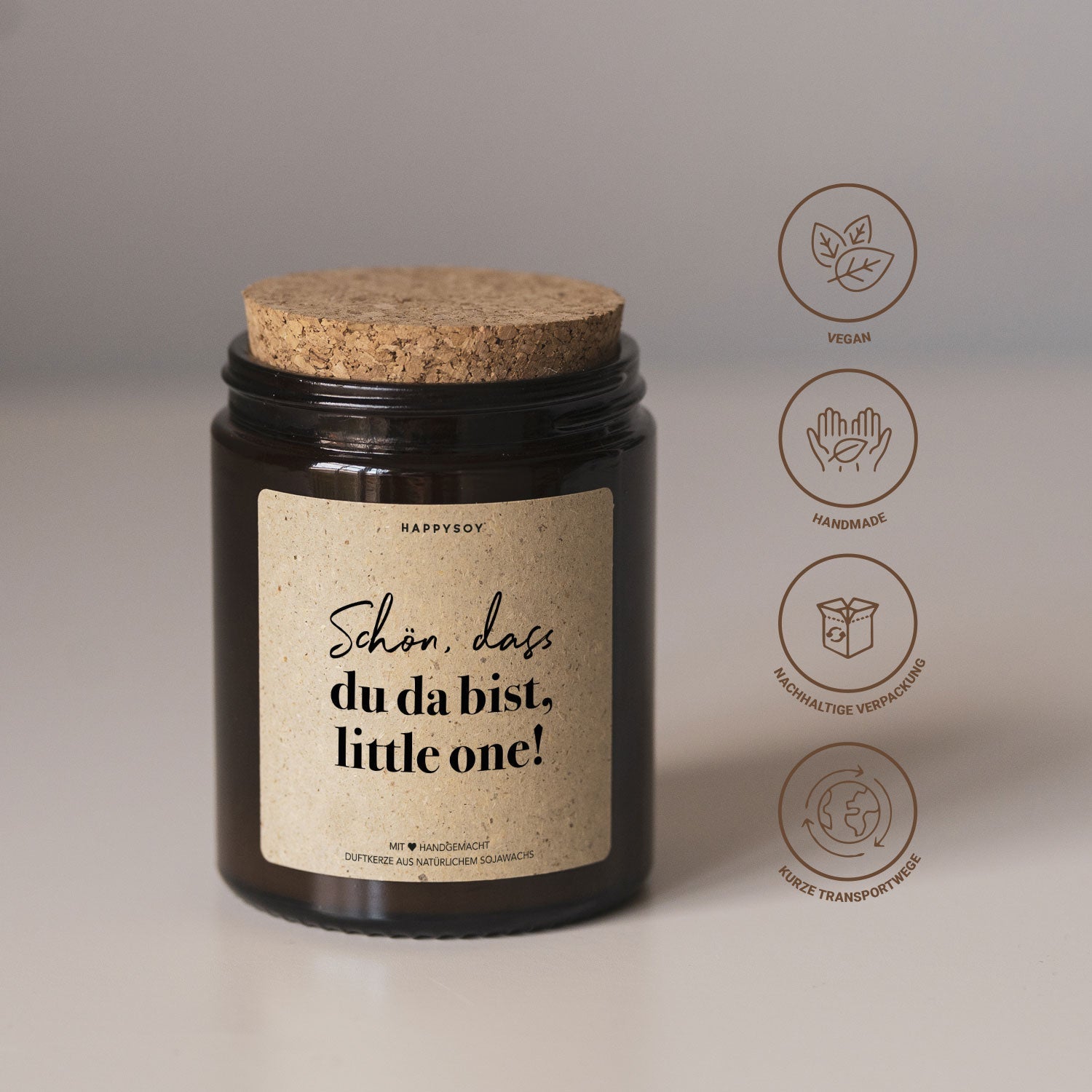 Duftkerze - Schön, dass du da bist, little one! - Happysoy®