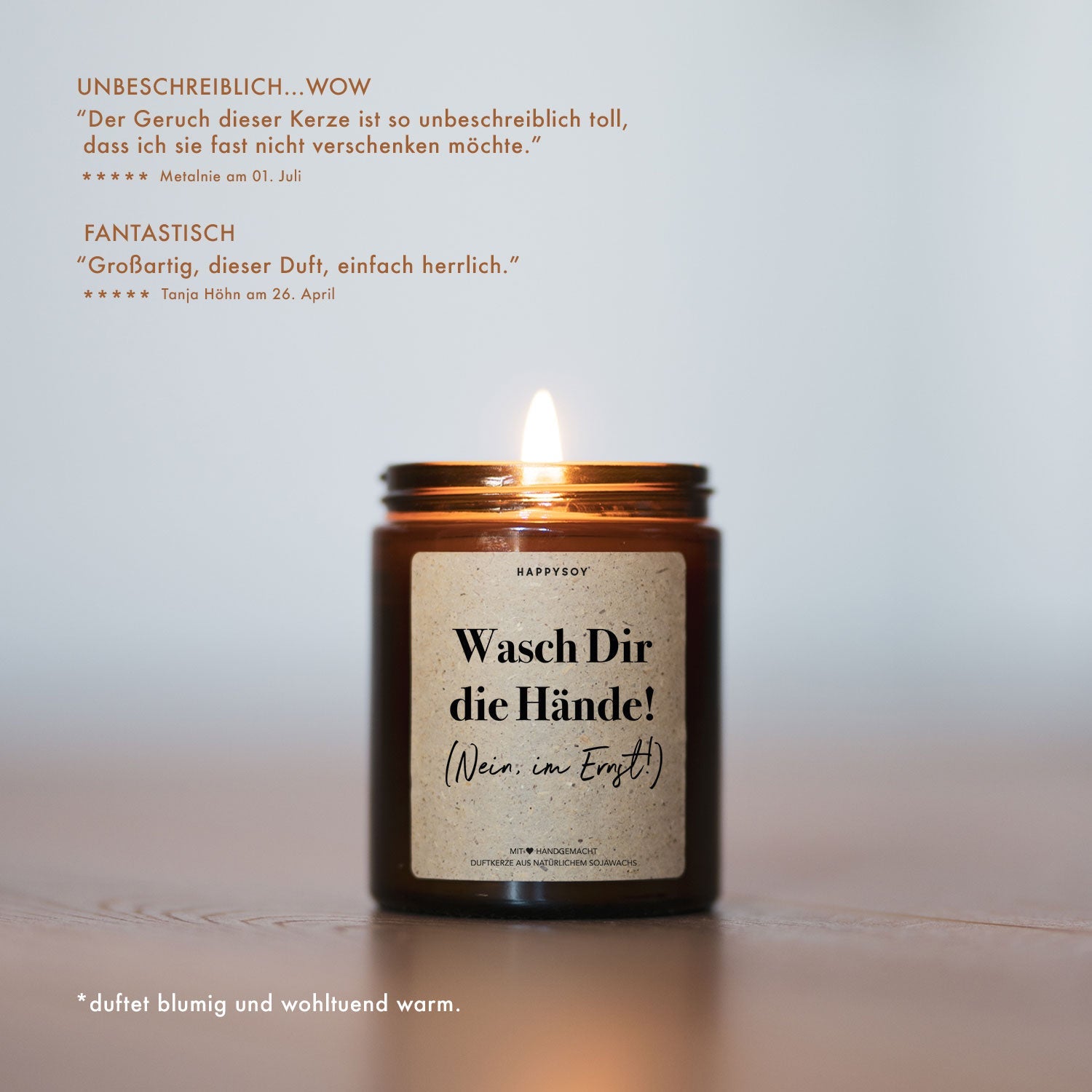 Duftkerze - WASCH DIR DIE HÄNDE (Nein, im Ernst) - Happysoy®