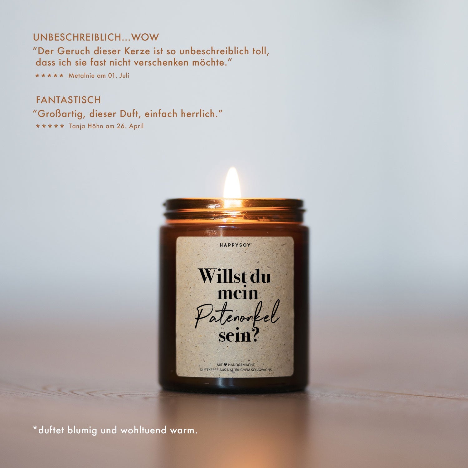 Duftkerze - Willst du mein Patenonkel sein? - Happysoy®
